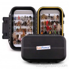 LotFancy 60 PCS Dry Wet Flies for Fly Fishing with Waterproof Fly Box - Woolly Bugger Flies, Nymph Flies, Streamers, Emergers, Caddis Fly Assortment for Trout Bass Salmon